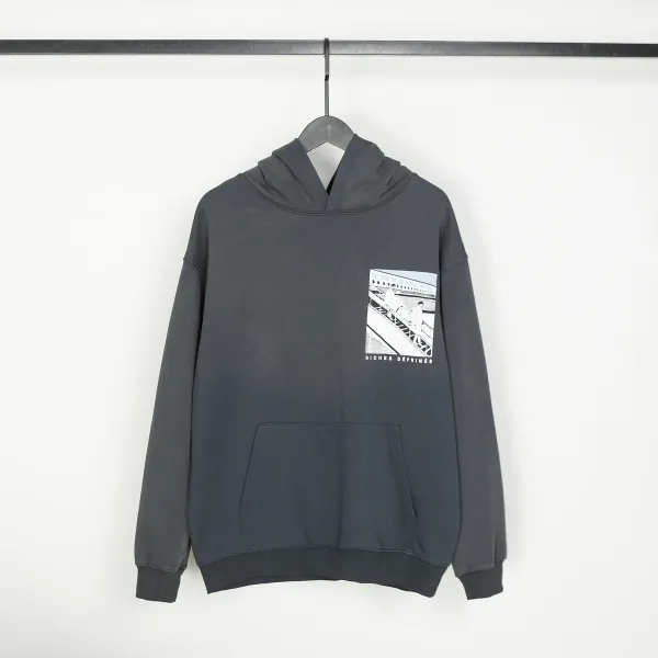 Design Oversized Hoodie Charcoal Gray Hoodie - 39