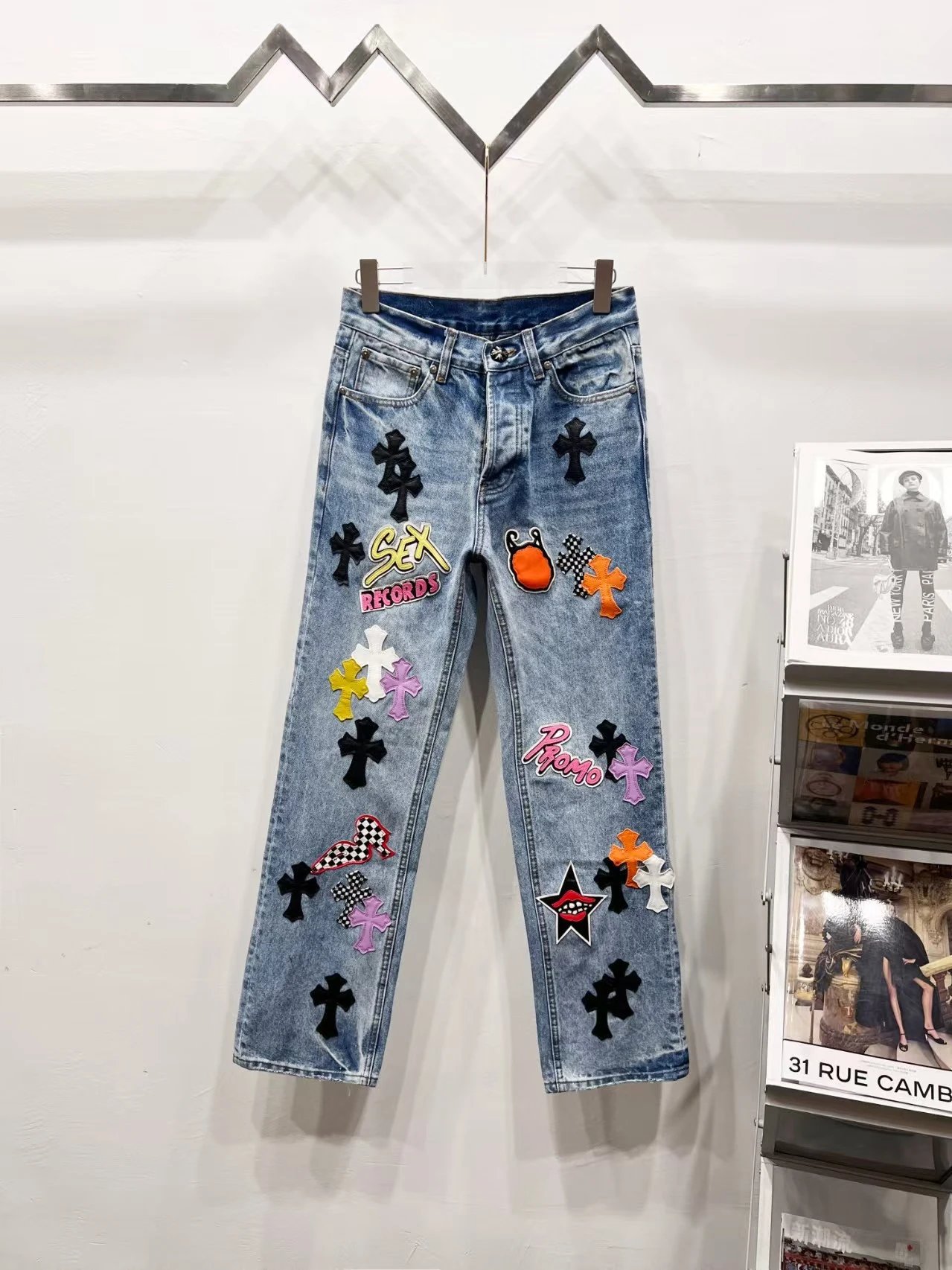 Chrome Hearts Cross-Embellished Black Jeans - 39