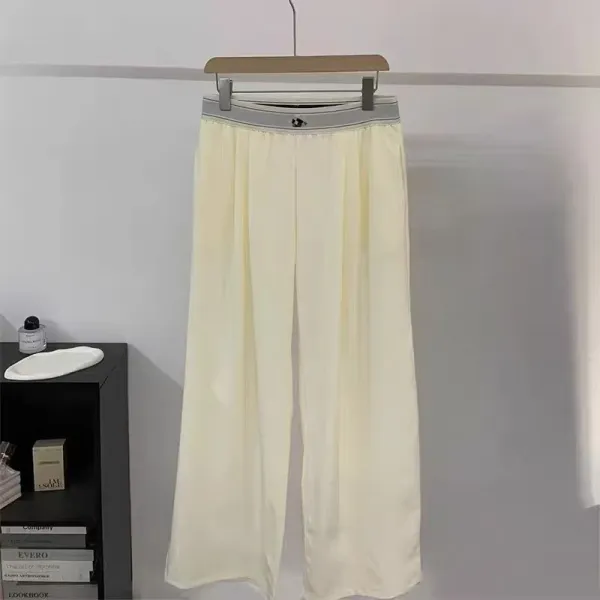 Design Lounge Pants Black with Contrasting Waistband - 8