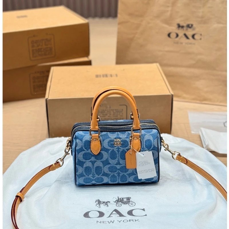 Coach Box Bag Mini Beige Signature Canvas Handbag - 43