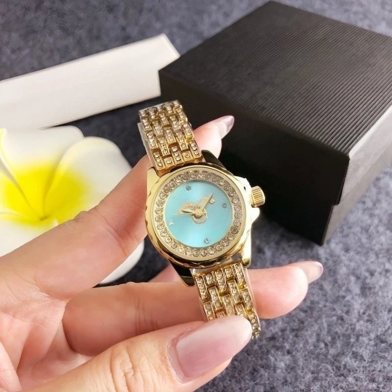 Design Luxury Crystal-Embellished Two-Tone Watch Gold Silver Watches - 5