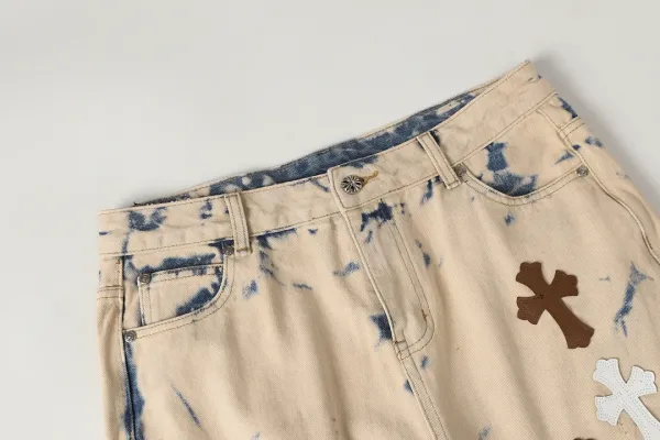 Chrome Hearts Cross-Embellished Wide-Leg Jeans Blue - 9