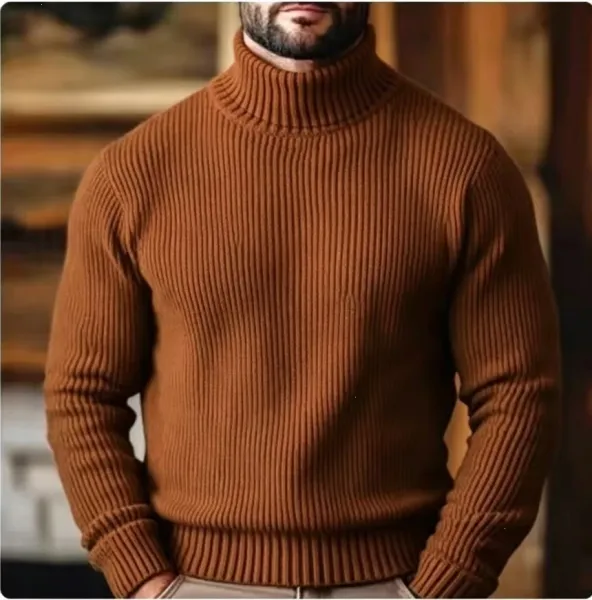 Design Ribbed Turtleneck Sweater Light Gray - 10