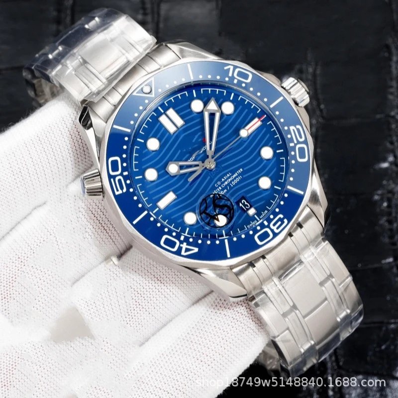 Omega Seamaster Diver 300M White Mother-of-Pearl Dial Steel Watch Watches - 6