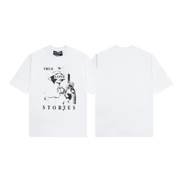 Design True Love Stories Graphic T-Shirt White - 1