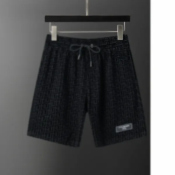 Design Geometric Patterned Drawstring Shorts Black - 1