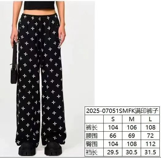 Design Cross Motif Wide-Leg Sweatpants Black - 2