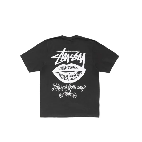 Stussy Lips Graphic T-Shirt Black - 1
