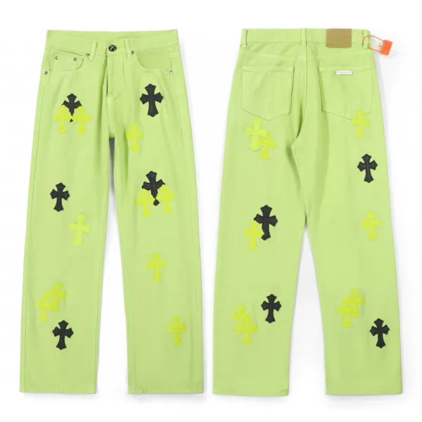 Chrome Hearts White Cross-Embroidered Straight-Leg Jeans - 3