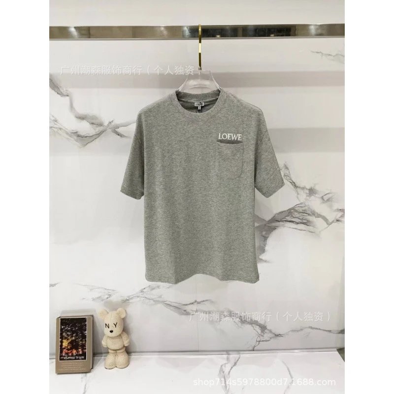 Loewe Pocket Logo T-Shirt Gray - 1
