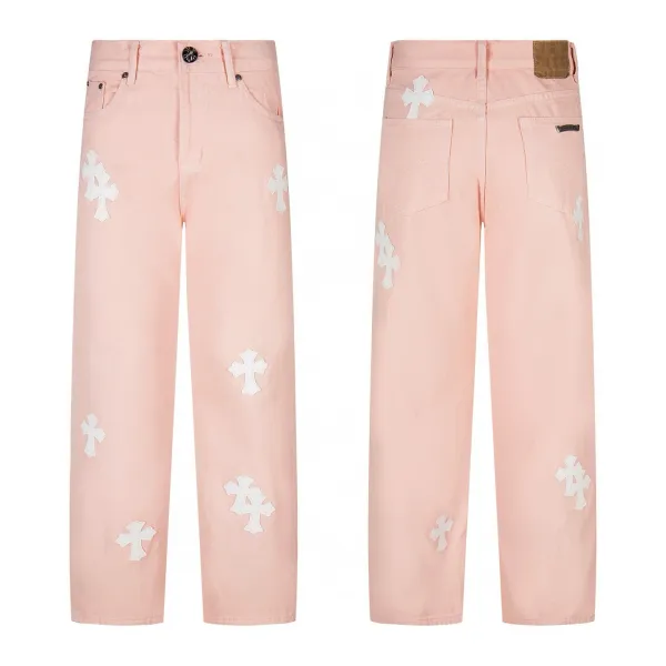Chrome Hearts White Cross-Embroidered Straight-Leg Jeans - 5