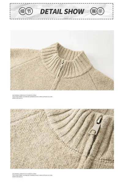 Design Gradient Knit Zip-Up Cardigan Gray Yellow Outerwear.cardigan - 17