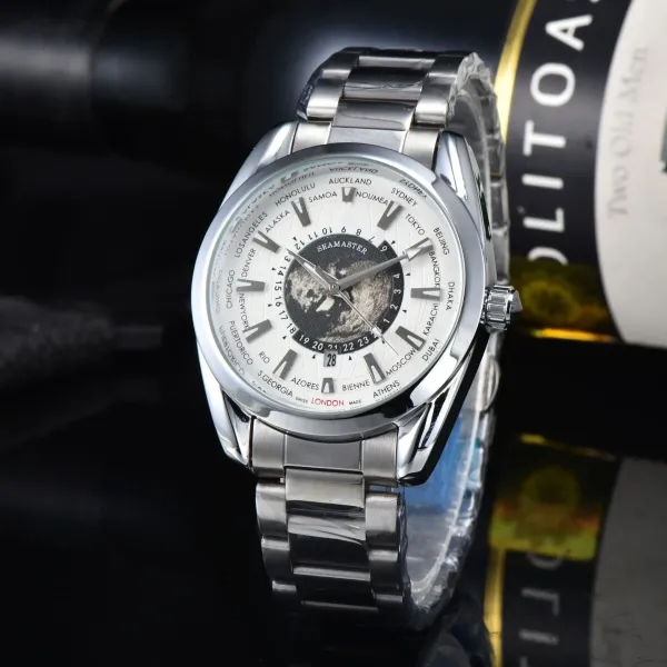 Omega Seamaster Worldtimer White Dial Black Rubber Strap Mechanical Watch - 9