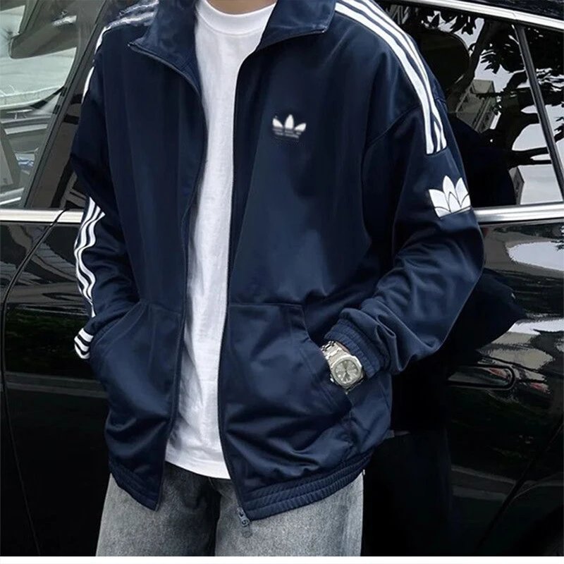 Adidas Originals Track Jacket Dark Green with Beige Stripes Outerwear - 6