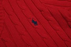 Polo Ralph Lauren Cable Knit V-Neck Sweater Gray - 18