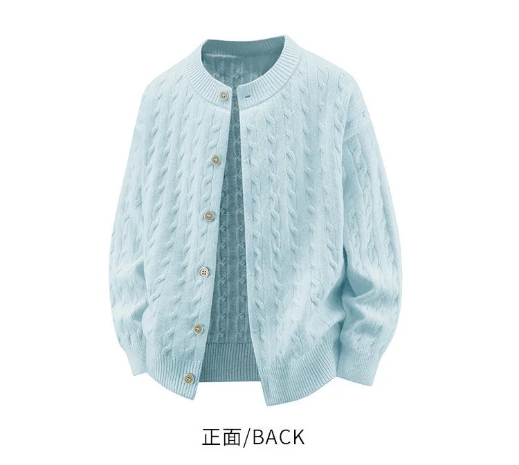Design Cable Knit Button-Up Cardigan Yellow - 13