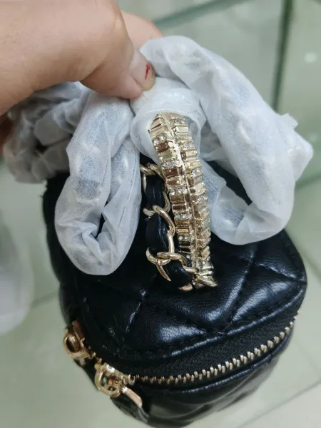 Chanel Mini Vanity Case Quilted Leather in Yellow, Pink, White, and Black Clutches - 4