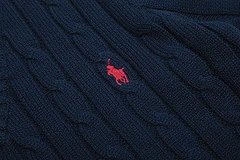 Polo Ralph Lauren Cable Knit V-Neck Sweater Gray - 25