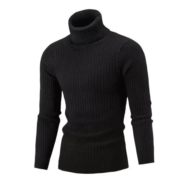 Design Cable Knit Turtleneck Sweater Blue - 10