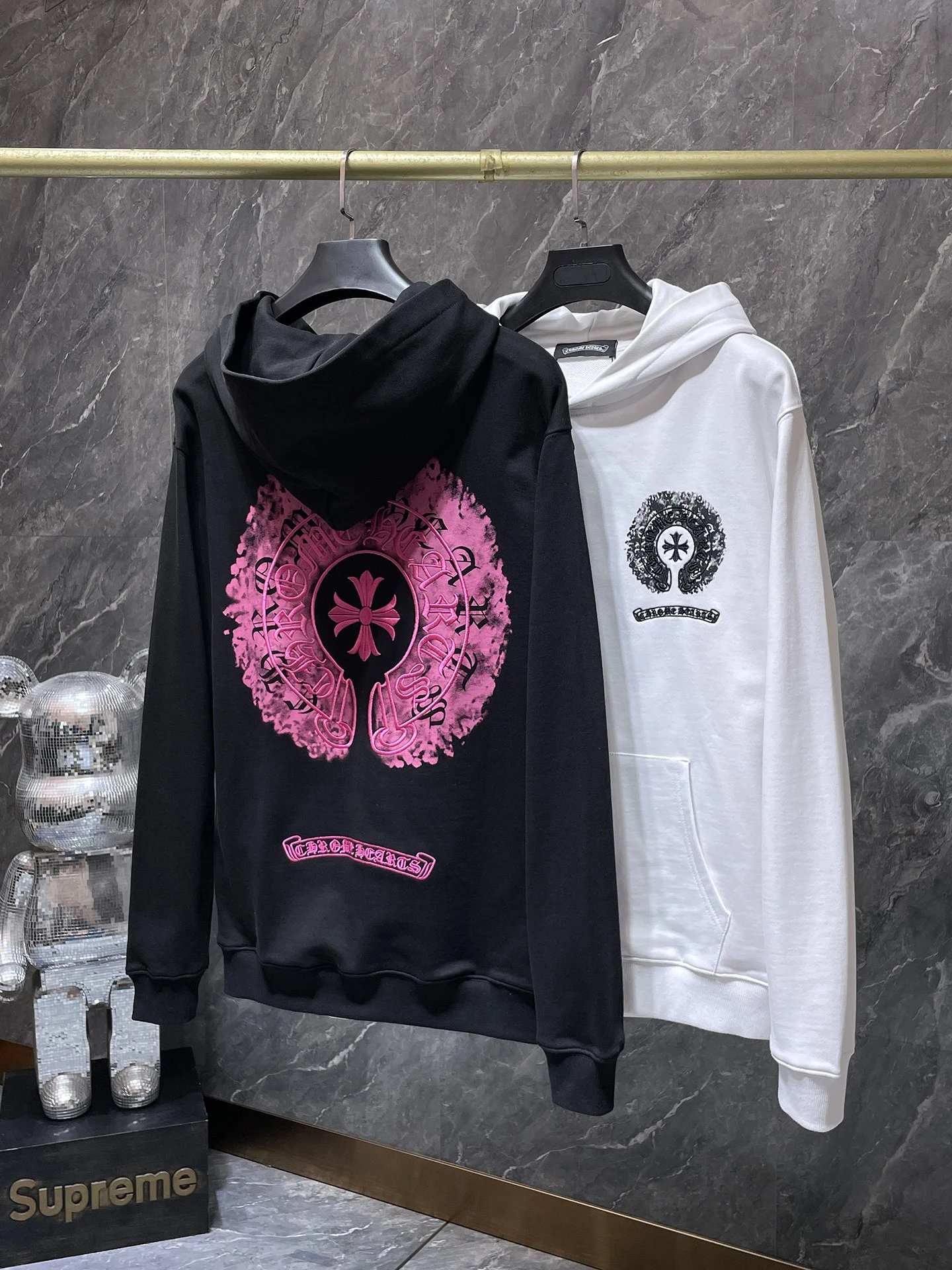 Chrome Hearts Cross Motif Zip-Up Hoodie Black - 3