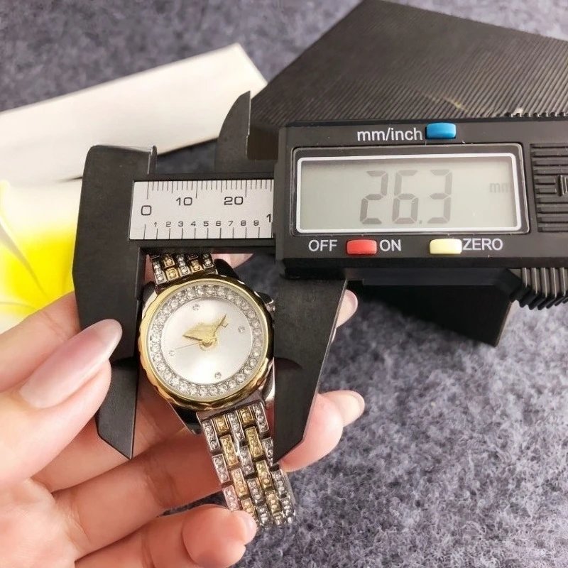 Design Luxury Crystal-Embellished Two-Tone Watch Gold Silver Watches - 12
