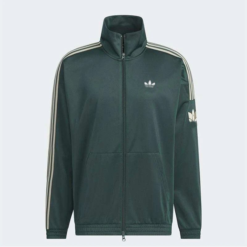 Adidas Originals Track Jacket Dark Green with Beige Stripes Outerwear - 3