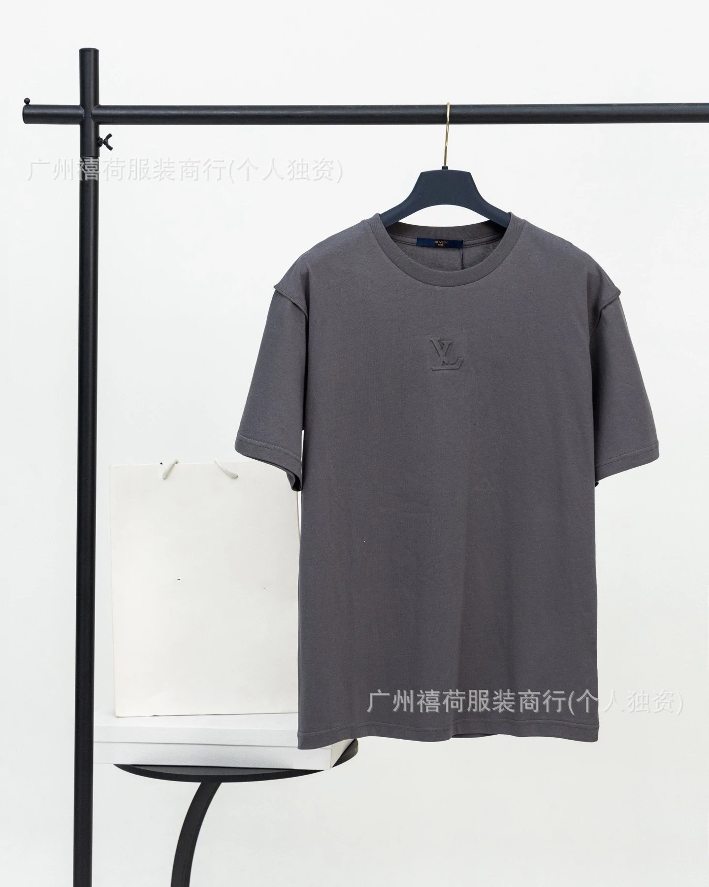 Louis Vuitton Embossed LV Logo T-Shirt Light Blue - 19