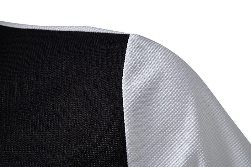 Design Color-Block Polo Shirt White Black Tops.polo - 11