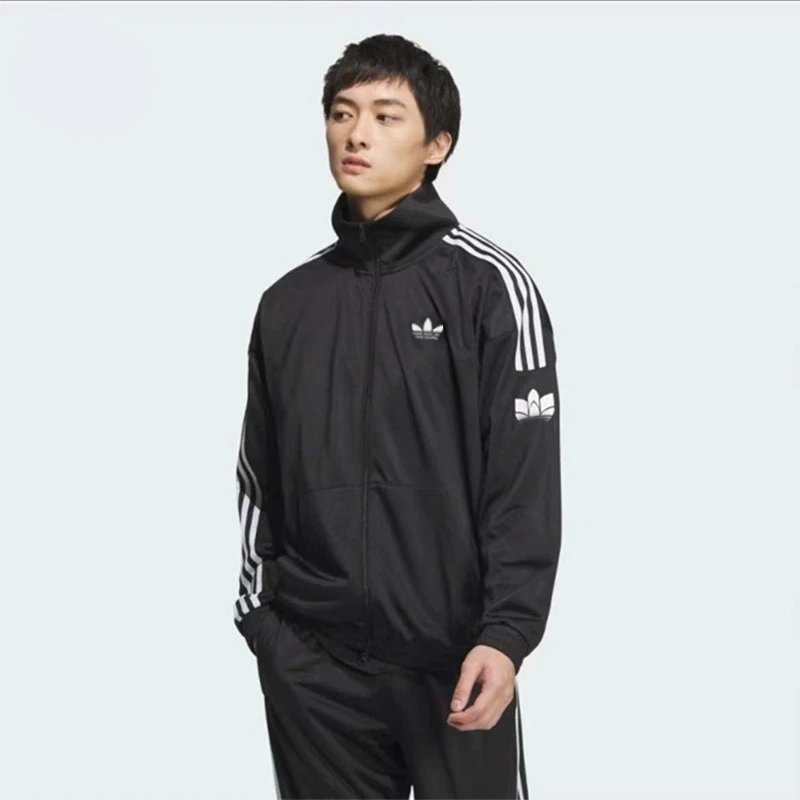 Adidas Originals Track Jacket Dark Green with Beige Stripes Outerwear - 7
