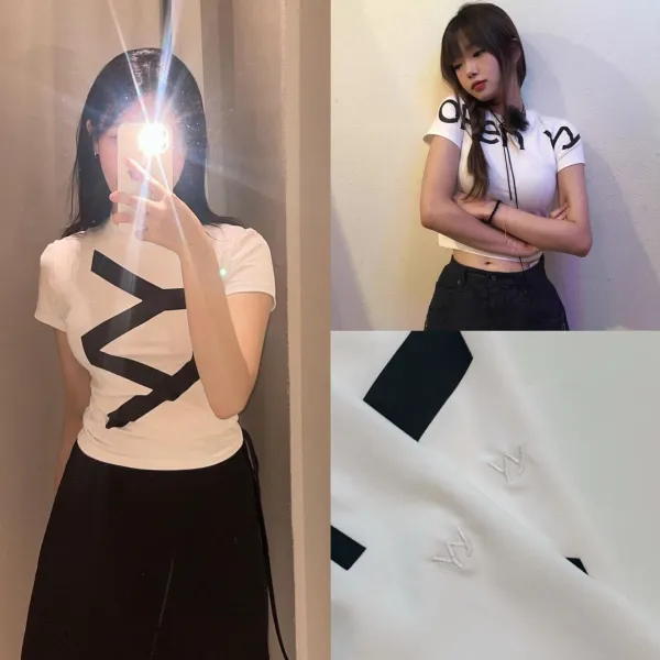 Design Open YY Logo Graphic T-Shirt White Tops.t Shirts - 4