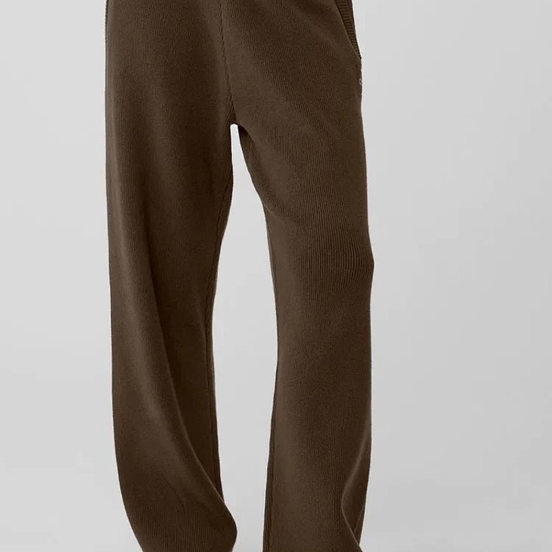 Knit Wide-Leg Sweatpants Brown