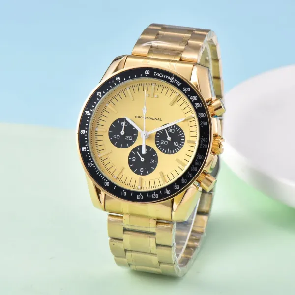Design Professional Chronograph Gold Tone Watch Watches - 1