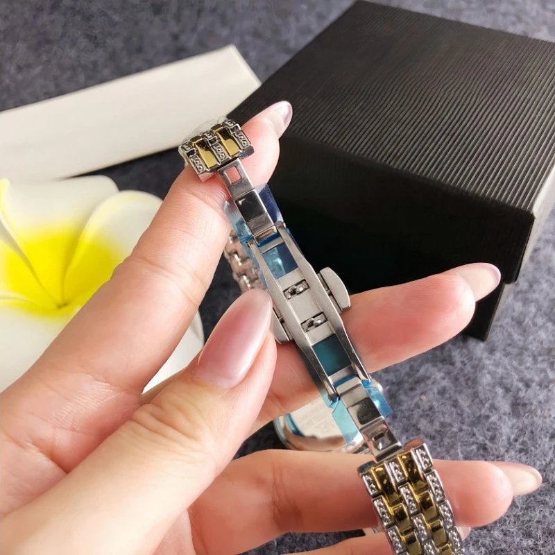 Design Luxury Crystal-Embellished Two-Tone Watch Gold Silver Watches - 15