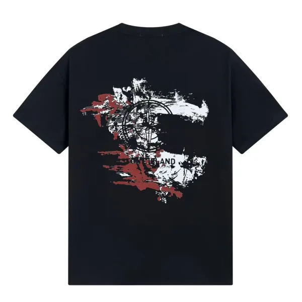 Design Abstract Graphic Print Black T-Shirt - 37