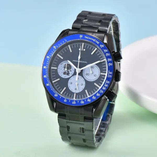Design Professional Chronograph White Dial Black Steel Watch Watches - 10