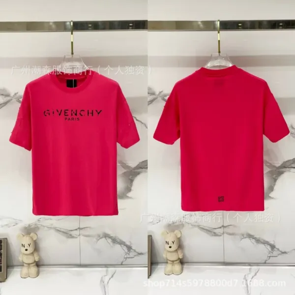 Givenchy Logo Print Fuchsia T-Shirt - 1