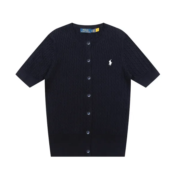 Polo Ralph Lauren Cable Knit Short Sleeve Cardigan Light Blue - 4
