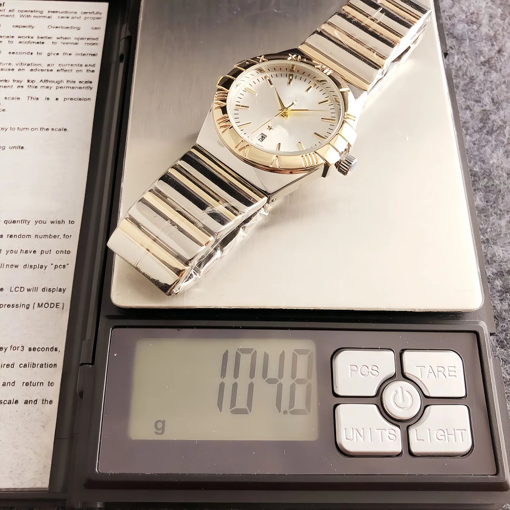Design Gold-Tone Roman Numeral Quartz Watch Watches - 13