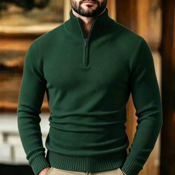 Design Half-Zip Sweater Navy Blue - 9