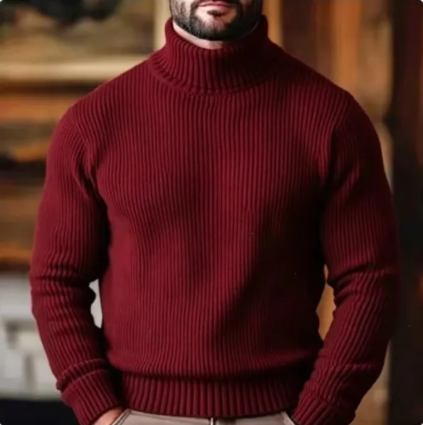 Design Ribbed Turtleneck Sweater Light Gray - 12