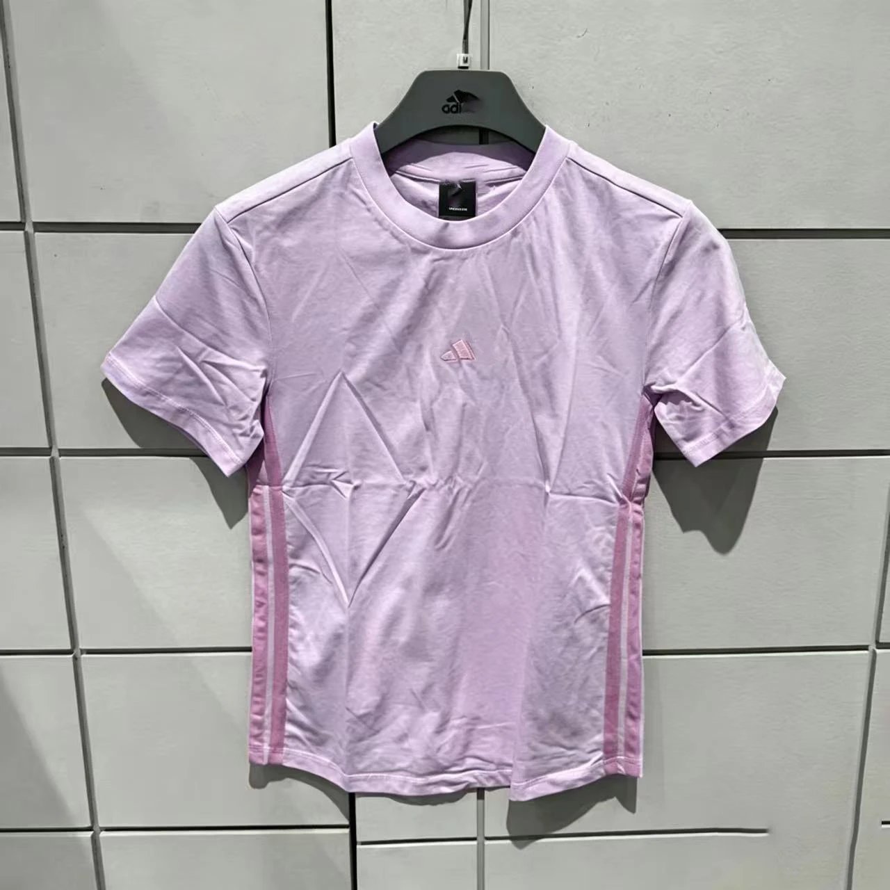 Design Minimalist Embroidered Logo Lavender T-Shirt Tops.t Shirts - 10