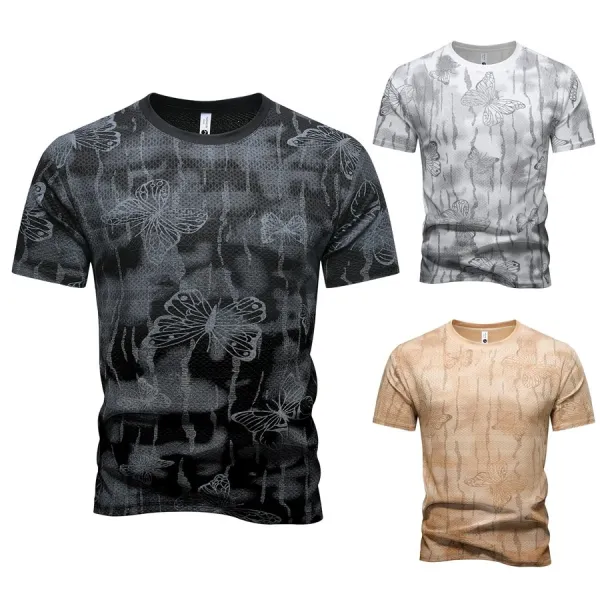 Design Butterfly Print Gradient T-Shirt - 4