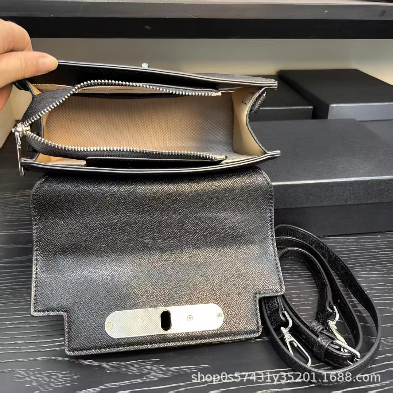 Design Mini Kelly-Style Top Handle Bag Light Gray Handbag - 13