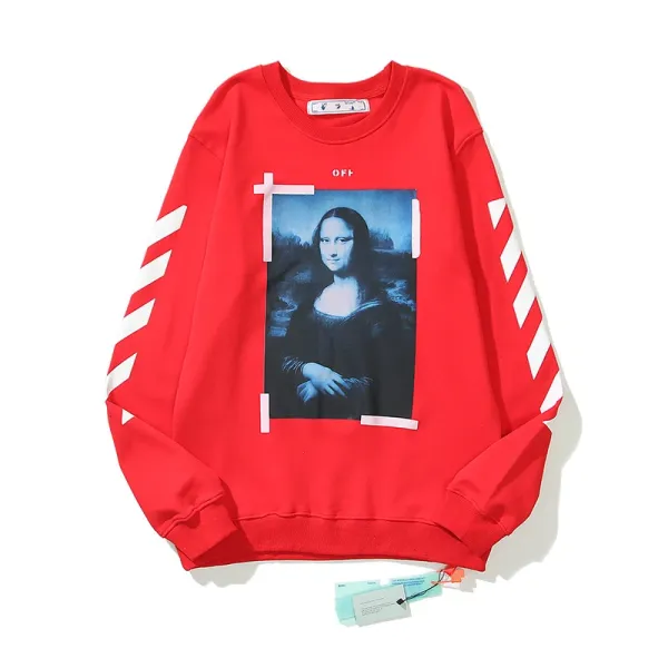 Off-White Mona Lisa Print Red Hoodie - 1