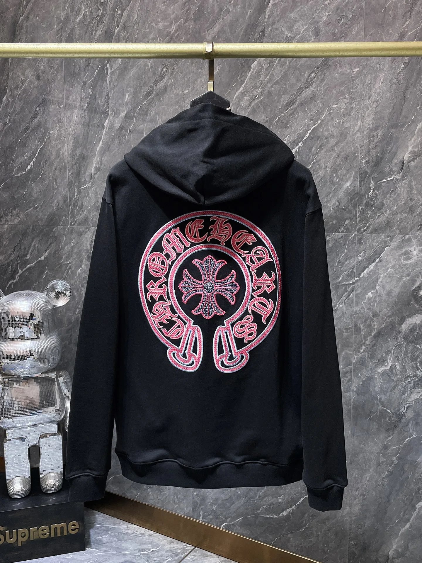 Chrome Hearts Cross Motif Zip-Up Hoodie Black - 23