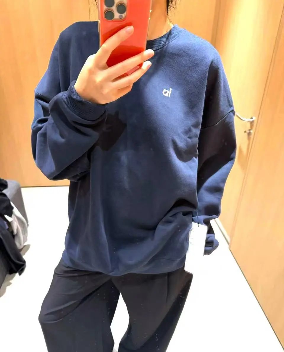 Design Al Logo Oversized Crewneck Black Sweatshirt Hoodie - 4
