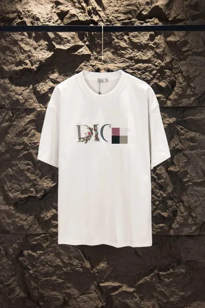 Dior x Stone Island Logo Print White T-Shirt - 33