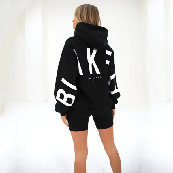 Design Oversized Graphic Hoodie in Light Gray with Black Lettering - 9