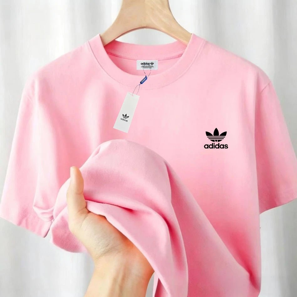 Design Classic Crew Neck Pink T-Shirt Tops.t Shirts - 5