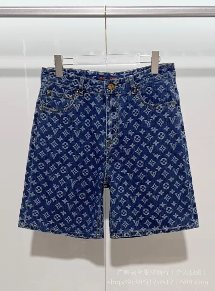 Louis Vuitton Monogram Denim Shorts Navy Blue - 1